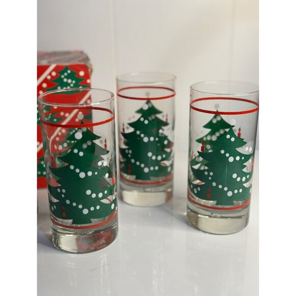 VTG Waechtersbach Christmas Tree Glasses Set of 4 - 6.5" Collins Made in Germany - Picture 3 of 7